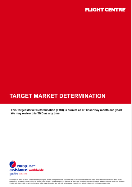 Cover image for Target Market Determination report of Flightcentre Travel Insurance in Australia, showcasing key insights and market analysis.